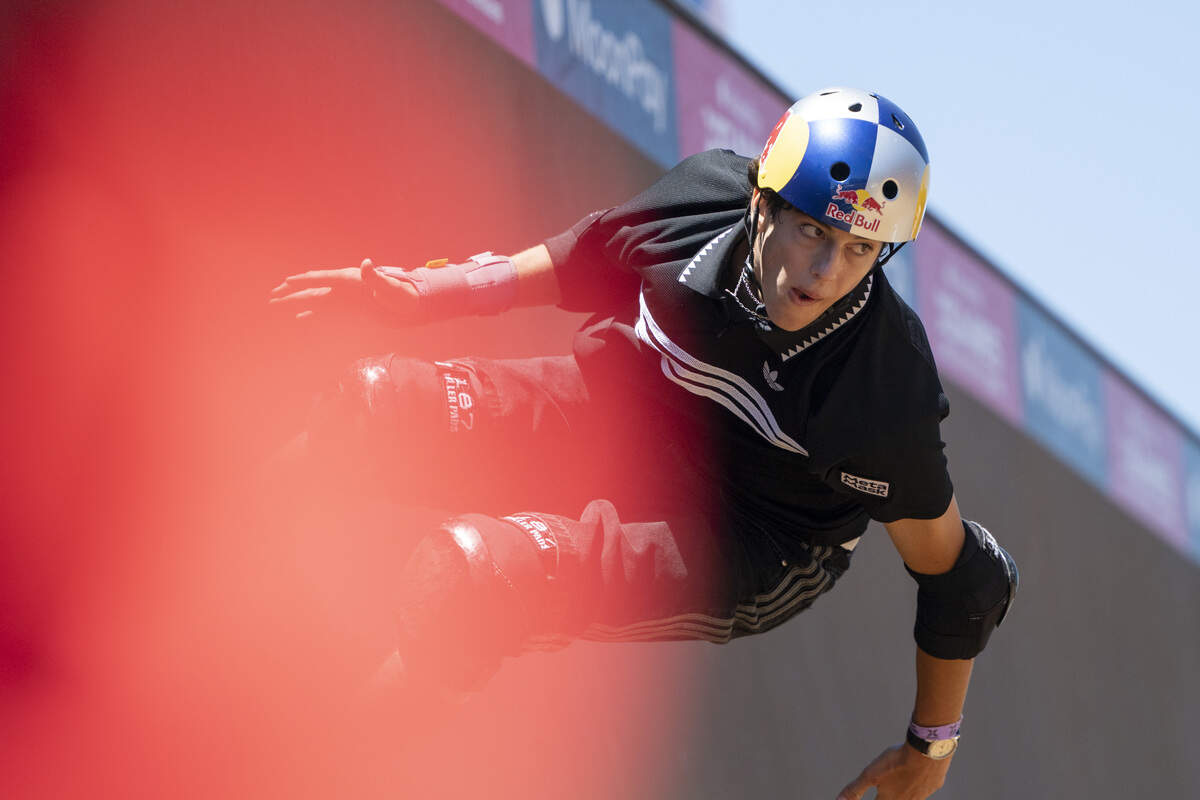 Gui Khury, of Brazil, competes in the Moonpay Men’s Skateboard Vert final as a part of X Games Sacramento at Cal Expo in Sacramento on Sunday, June 28, 2026.