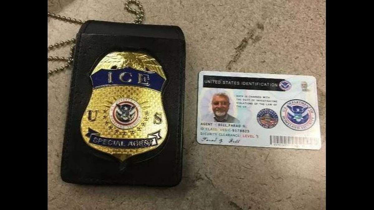 Farad Gharagozlou Bell, 63, used a fake badge and ID to pretend to be an ICE agent to harass a 15-year-old in Ventura, California, after the teen sold a guitar that Bell wanted to purchase, prosecutors say. Bell pleaded guilty Thursday to the December incident.