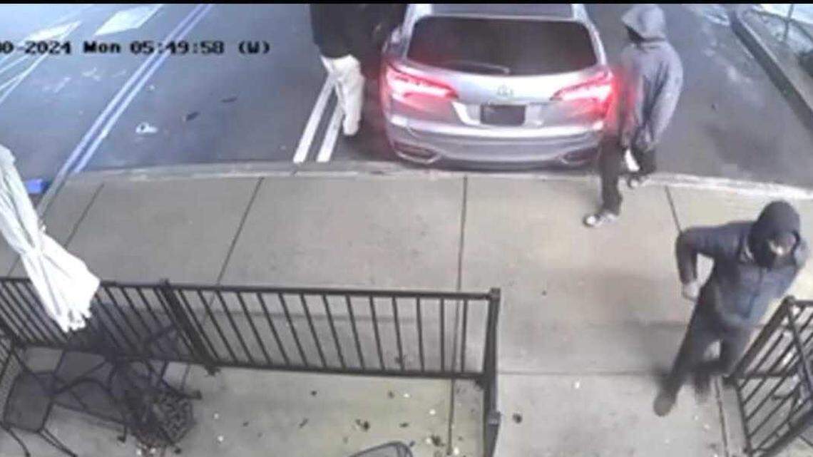 Police in Galt are searching for suspects of multiple commercial business robberies early Monday morning wearing hoods and baggy clothes while driving an SUV with a covered license plate.