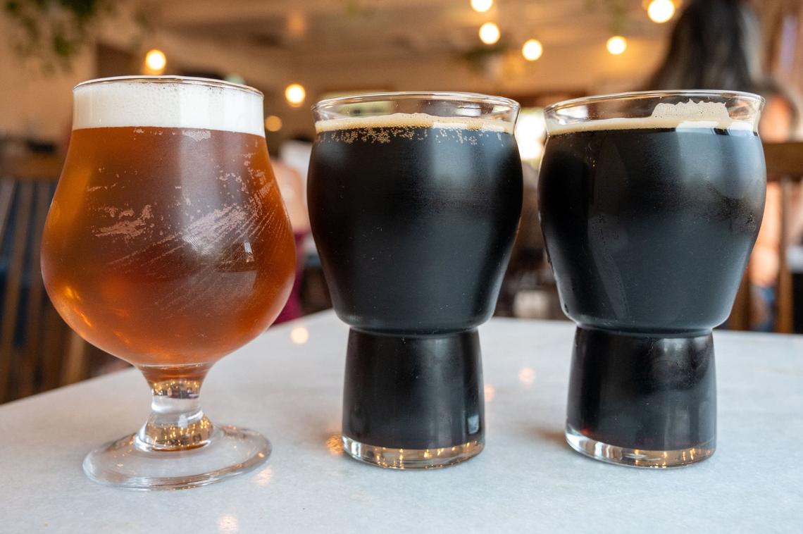 Vanilla cream ale, espresso stout and latte stout are available at Tule Coffeehouse in Elk Grove on Saturday, July 20, 2024. Cafe owner Leah Van Osten hopes to extend hours and add more alcoholic beverage items to the menu within the next month.