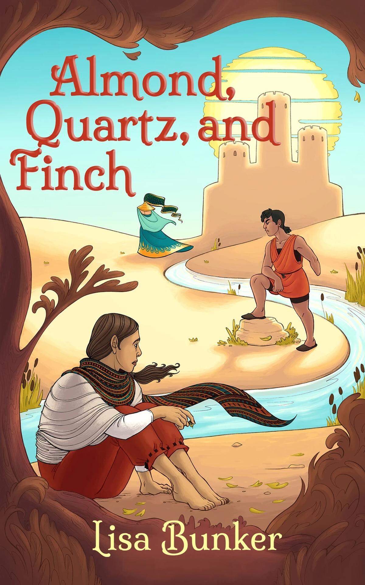 Lisa Bunker’s book “Almond, Quartz, and Finch,” with cover art by Cygnus Madrose, is a New Wind Publishing fantasy tale that includes gender diverse characters.
