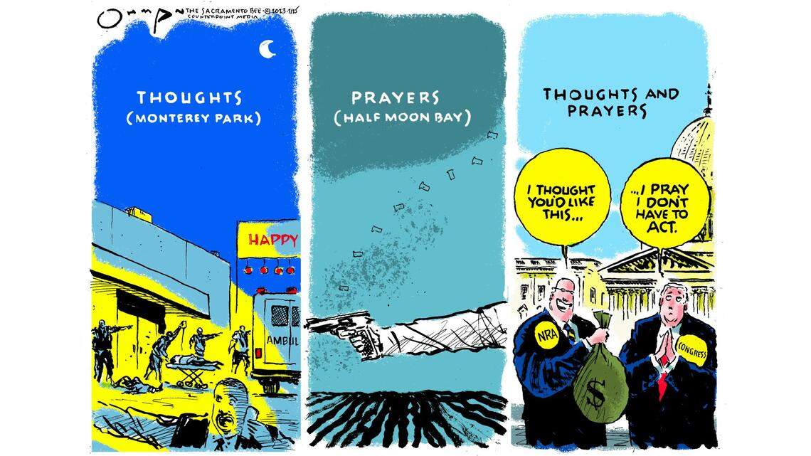 Jack Ohman: Thoughts, prayers and cash...