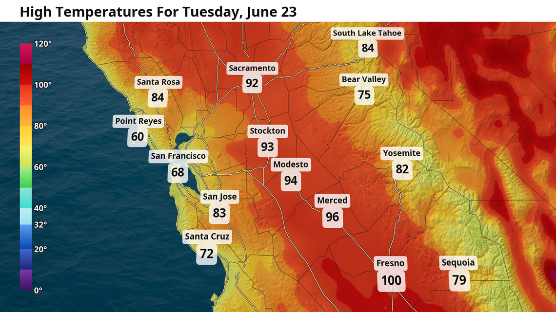 Tuesday forecast: Triple digit temps could arrive in parts of San Joaquin Valley