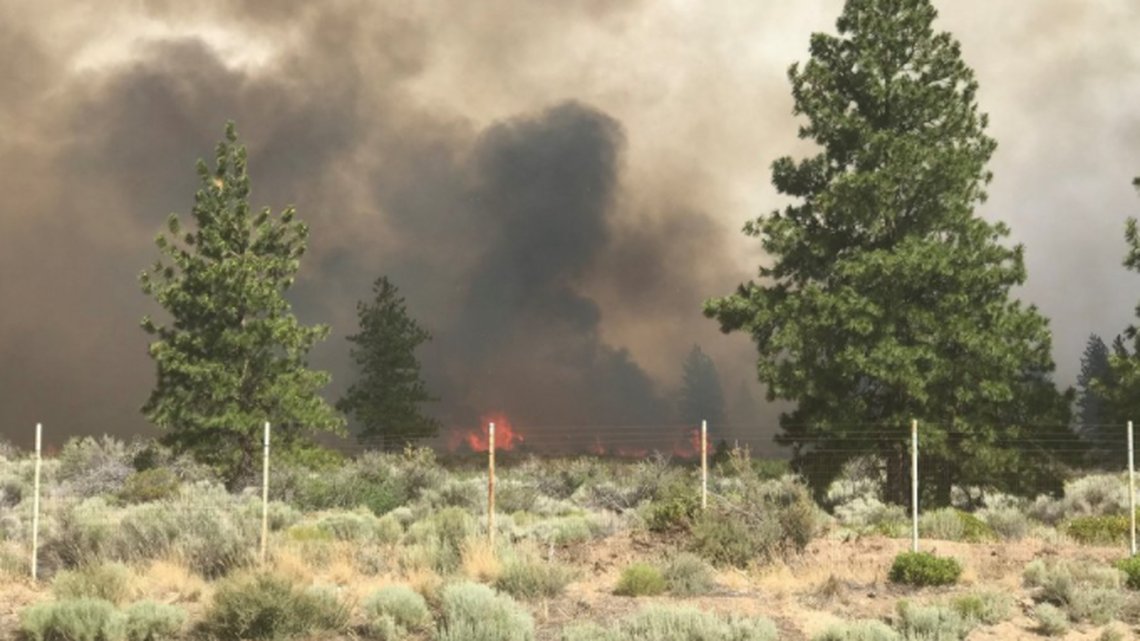 Part of the Lava Fire burns in Siskiyou County on Monday, June 28, 2021.