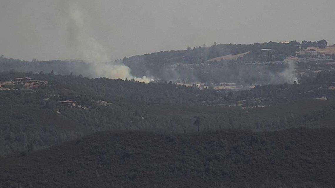 The Silver Fire, which broke out Wednesday, burns in El Dorado County near Green Springs Ranch.