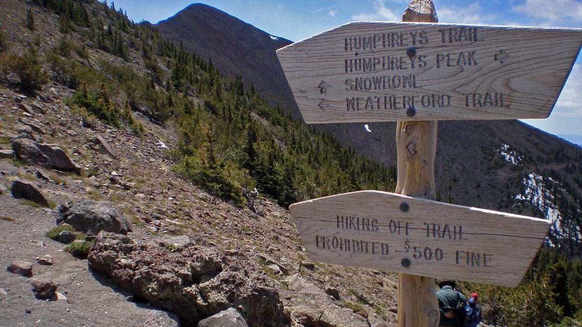 Humphreys Peak is the tallest peak in Arizona at an elevation of 12,633 feet. A 25-year-old hiker was found unresponsive at 11,000 feet on the mountain on Nov. 20, 2021, the sheriff’s office said.