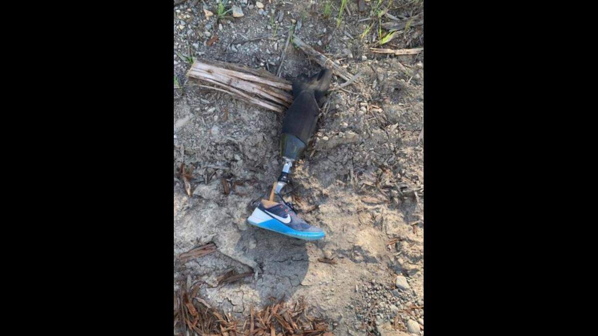 Skydiver Dion Calloway, 39, lost his leg following a skydiving accident two years ago, then Monday lost his prosthetic leg in another jump. The leg wound up in a lumber yard near the Sonoma County, California, airport.