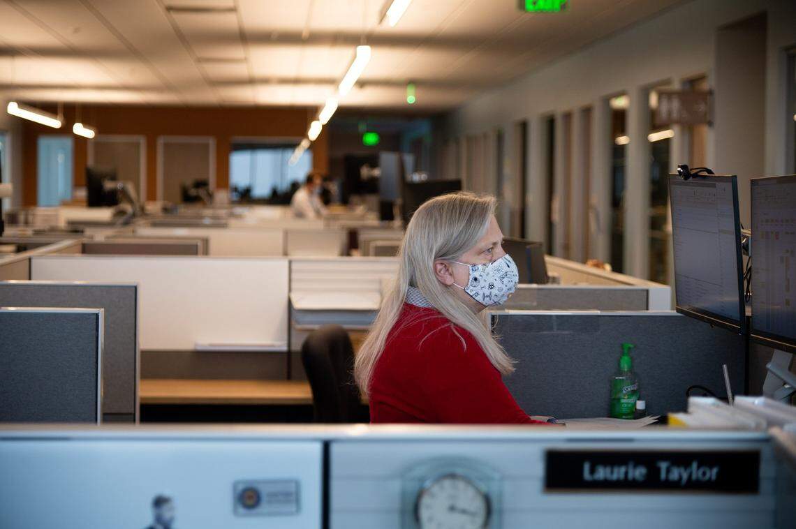 California Department of Parks and Recreation administrative assistant Vicki Perez works inside of the new California Natural Resources Building in Sacramento in November.