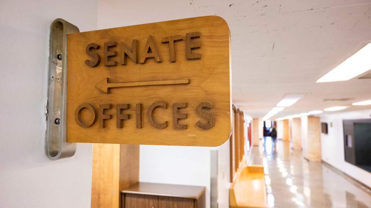A hallway once bustling with activity to the old senate offices in the Capitol annex is vacant on Wednesday, as lawmakers move to a new legislative office building, known as the “swing space.”