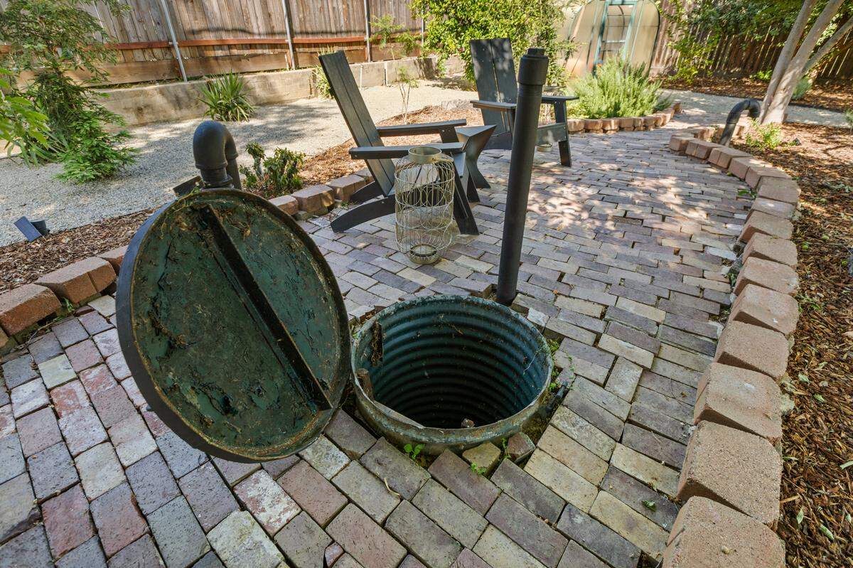 The original owner built a bunker in the backyard.