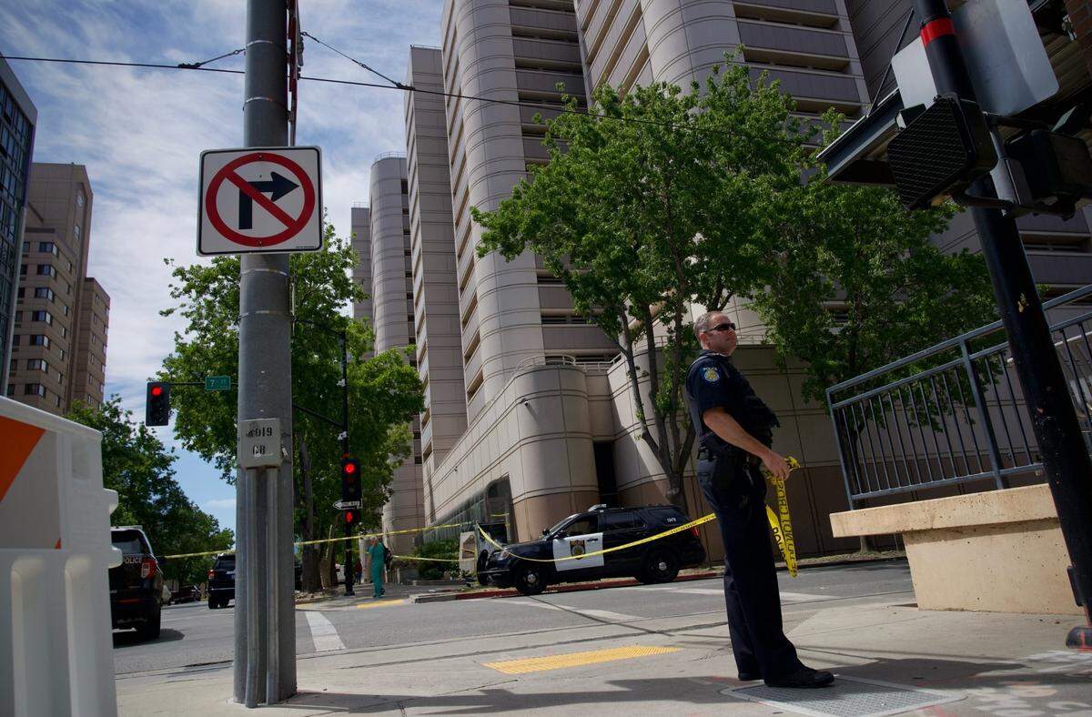 Police open streets back up at Seventh and I as what was reported as a potential bomb threat is addressed at the Sacramento County Main Jail on Saturday, May 21, 2022, in downtown Sacramento.