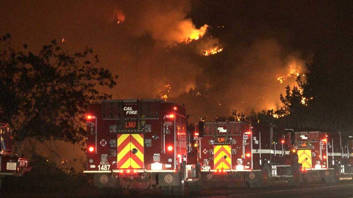Firefighters continue to work on the Mountain Fire in Siskiyou County, seen burning along Gazelle Callahan Road on Friday, Sept. 2, 2022. The fire had burned 6,541 acres and was 5% containment, Cal Fire said in a Sunday morning update.