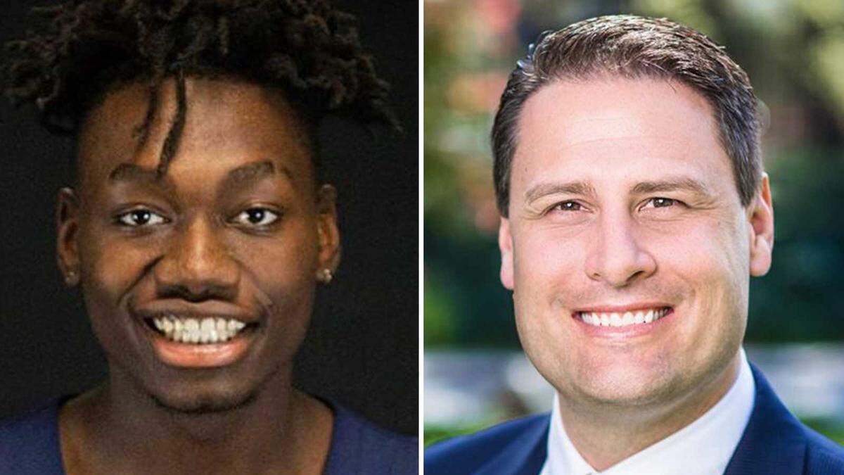 Anthony Williams and Todd Leopold are seen in undated photos. Williams, a student at Inderkum High School, died March 19, 2022, after being struck by a vehicle in Rocklin. An advocacy group says Leopold, the CEO of Placer County, was behind the wheel in the incident.