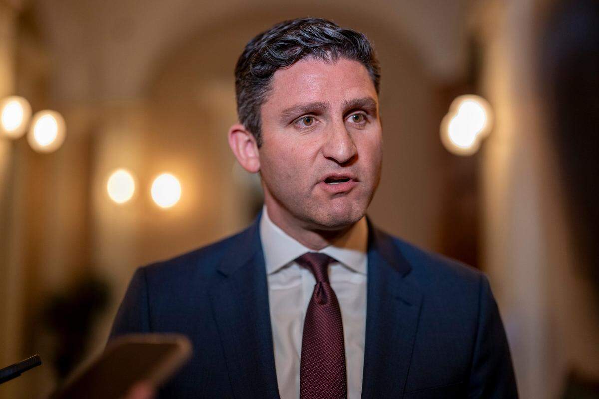 Assemblymember Jesse Gabriel, D-Encino, speaks to reporters after the Assembly passed the state budget at the Capitol in Sacramento on Friday.