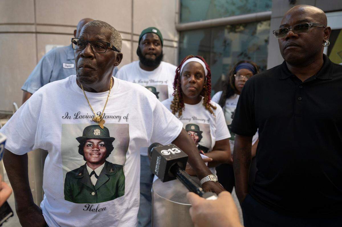 John Mays talks on Thursday about his sister Helen Terry, who was stabbed to death in 1980, after suspect Robert Terry was arraigned in Sacramento Superior Court for her August 1980 murder.