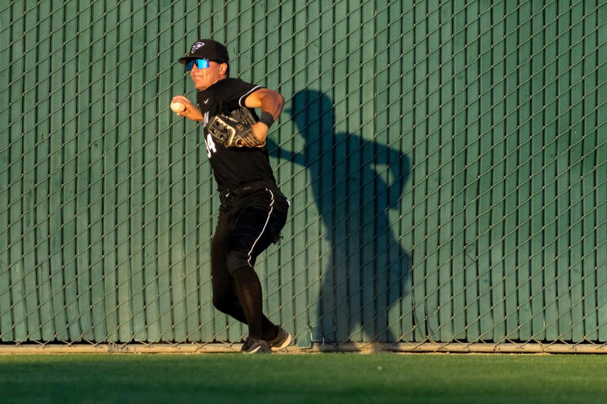 Franklin High School Wild Cat Tyler Cody fields the ball during the CIF Sac-Joaquin Section Division I baseball championship game at Sacramento City College between the St. Mary’s Rams of Stockton and the Franklin Wildcats of Elk Grove on Friday.