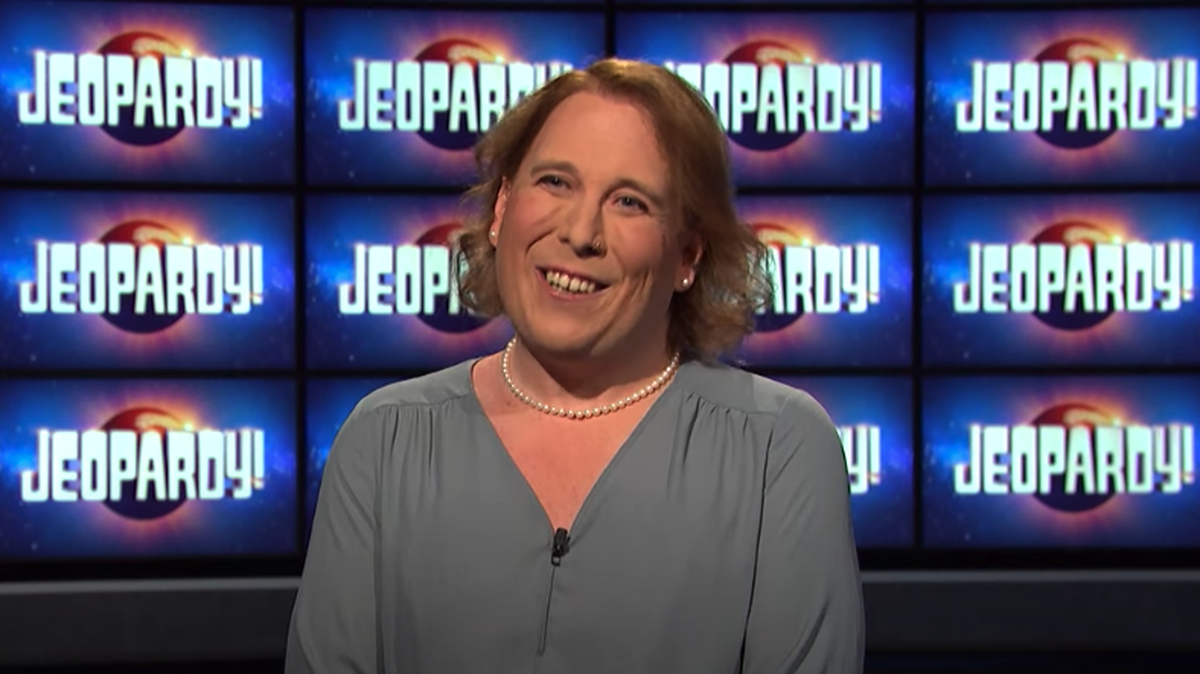 Amy Schneider is moving up the “Jeopardy!” rankings and is the highest performing transgender person in the show’s history.
