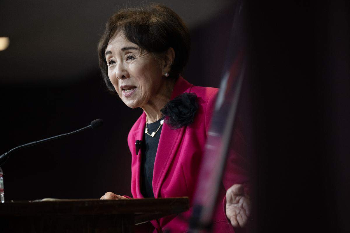 U.S. Rep. Doris Matsui, D-Sacramento, holds a town hall meeting at the Elks Lodge in Sacramento on Thursday.