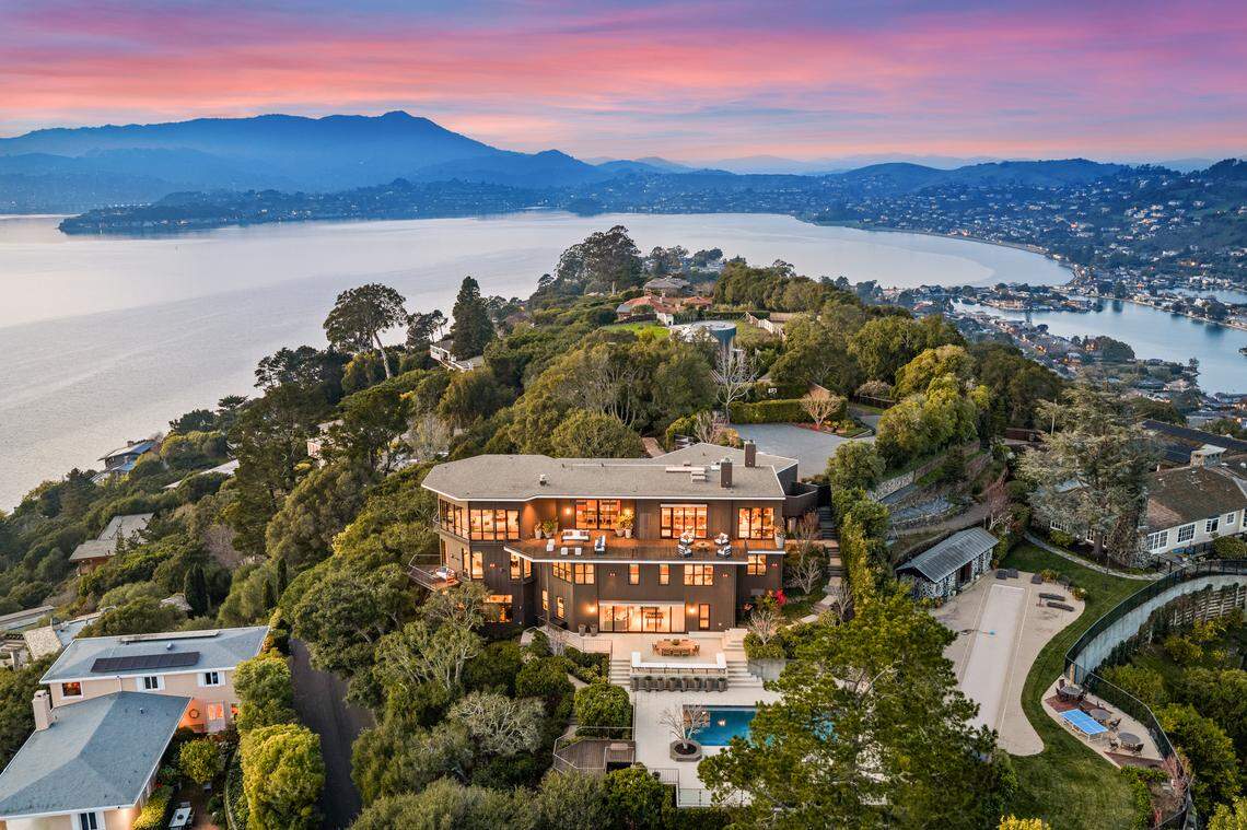 Marin County’s priciest home listing is perched at the end of a cul-de-sac at the very top of Belvedere Island in Northern California.