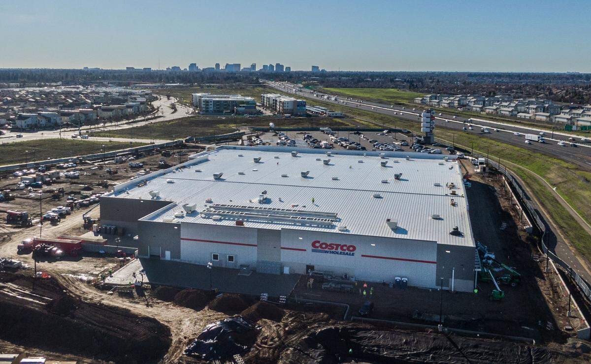 Construction continues at Sacramento’s latest Costco store in North Natomas on Thursday, Jan. 11, 2024. According to the company’s website, the store, located near the Interstate 5 Arena Boulevard exit, is scheduled to open in March.
