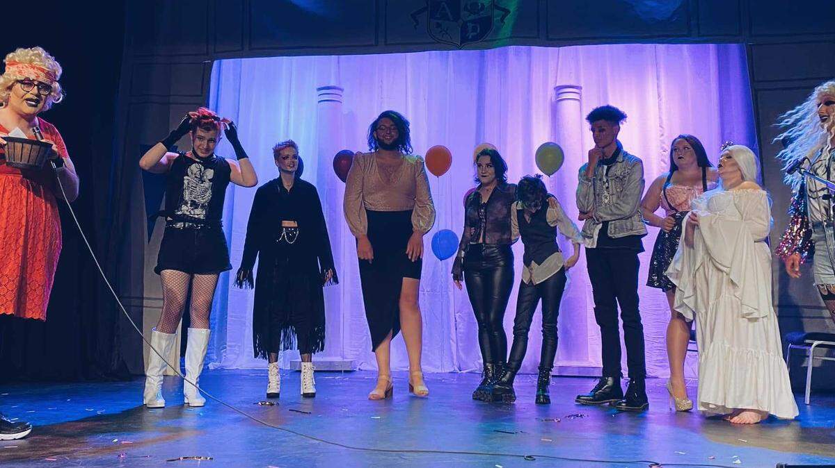 A drag show hosted by the Landing Spot, an LGBT youth support group in Placer County, is seen in an April 2022 photo. The group had its 2023 show venue reservation canceled after Roseville High School received emails expressing concern, as well as threats.