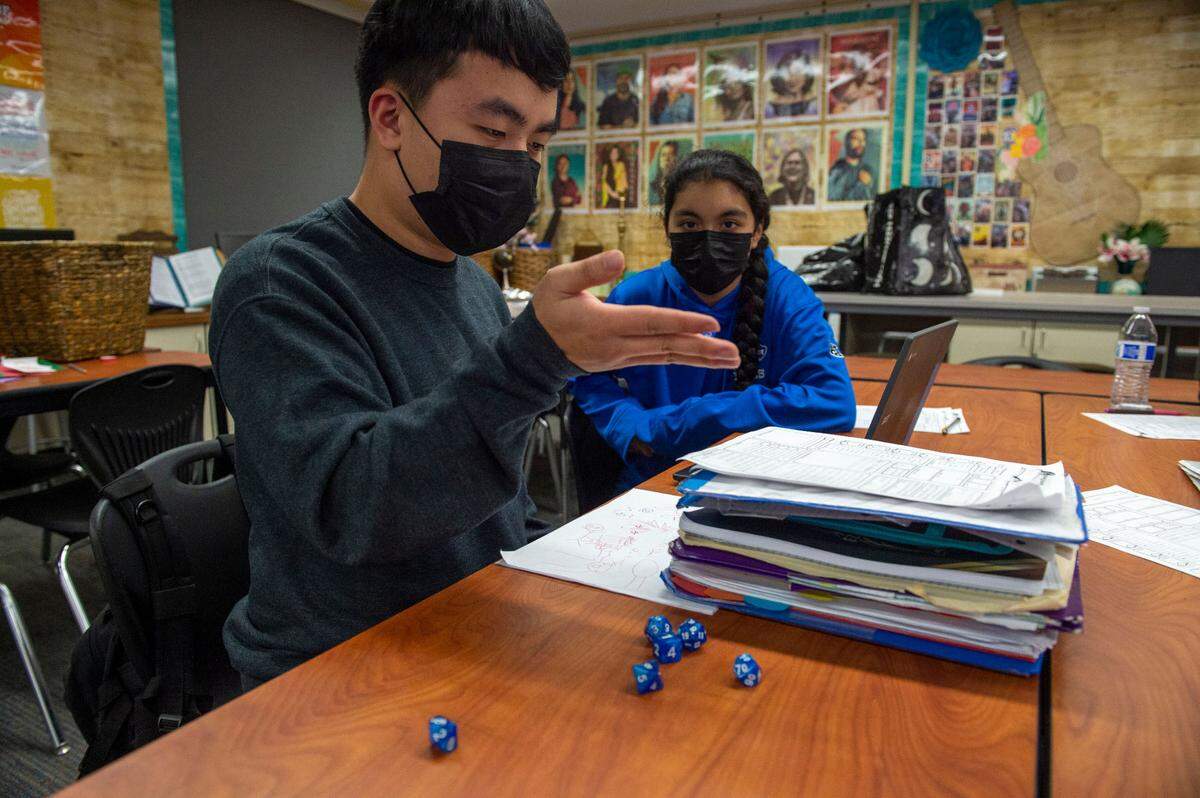 Florin High school students play Dungeons & Dragons in an after-school club earlier this month.