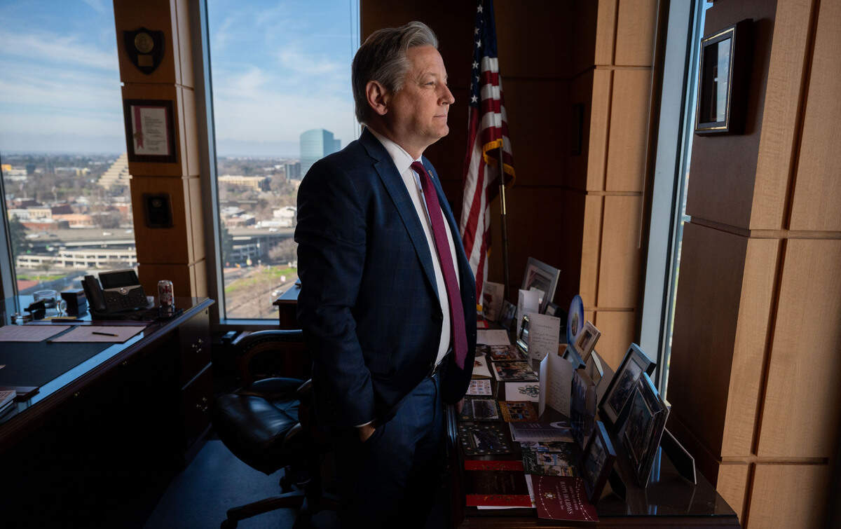 U.S. Attorney Phillip Talbert stands in his office at the the Robert T. Matsui United States Courthouse in Sacramento on Monday. Talbert announced his resignation to be effective Jan. 11.