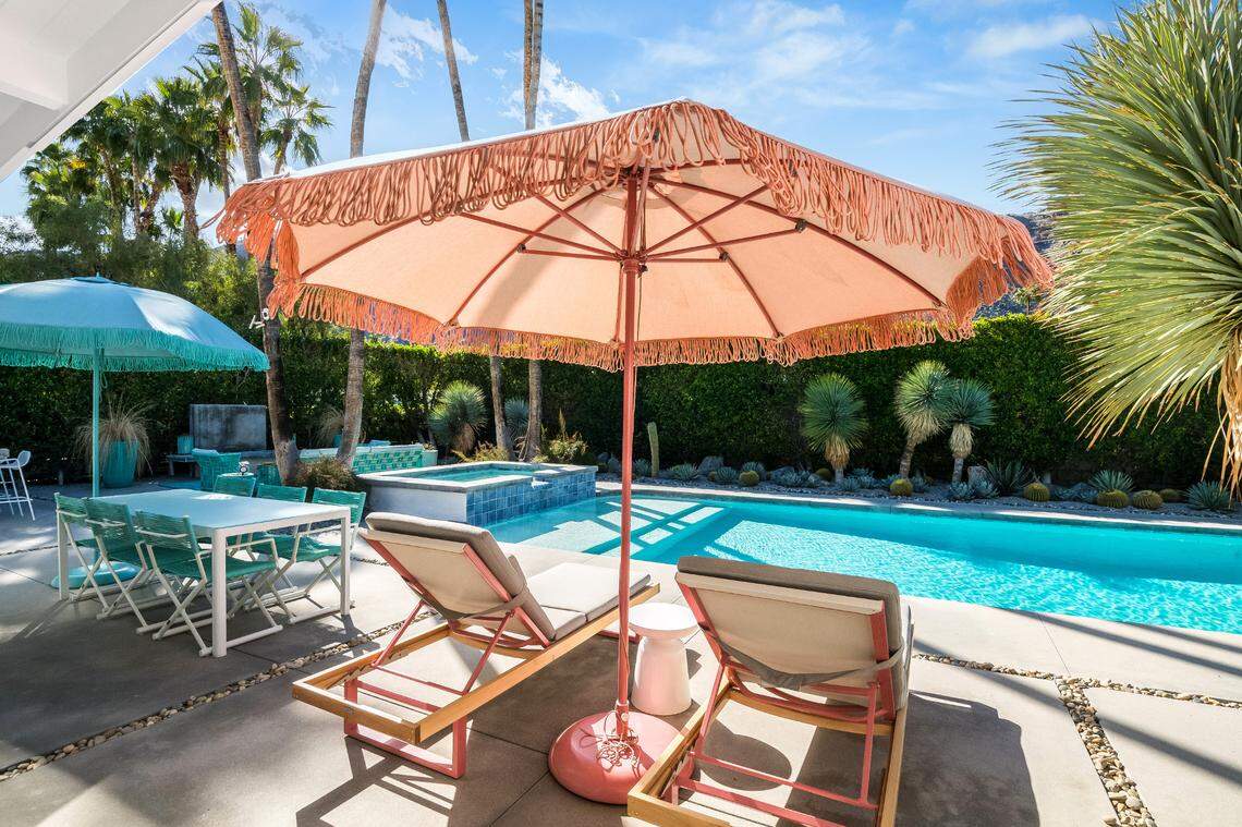 There’s a pool in the backyard.