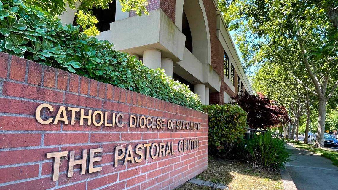 The offices of the Roman Catholic Diocese of Sacramento on 21st Street near Broadway in the Curtis Park district of Sacramento. On Friday, June 2, 2023, 16 migrants were brought to the diocese’s offices after being flown from Texas to Sacramento.