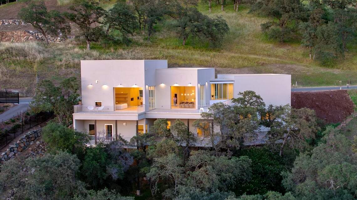 New, modern El Dorado Hills home designed around oaks, a ravine, arc of the sun
