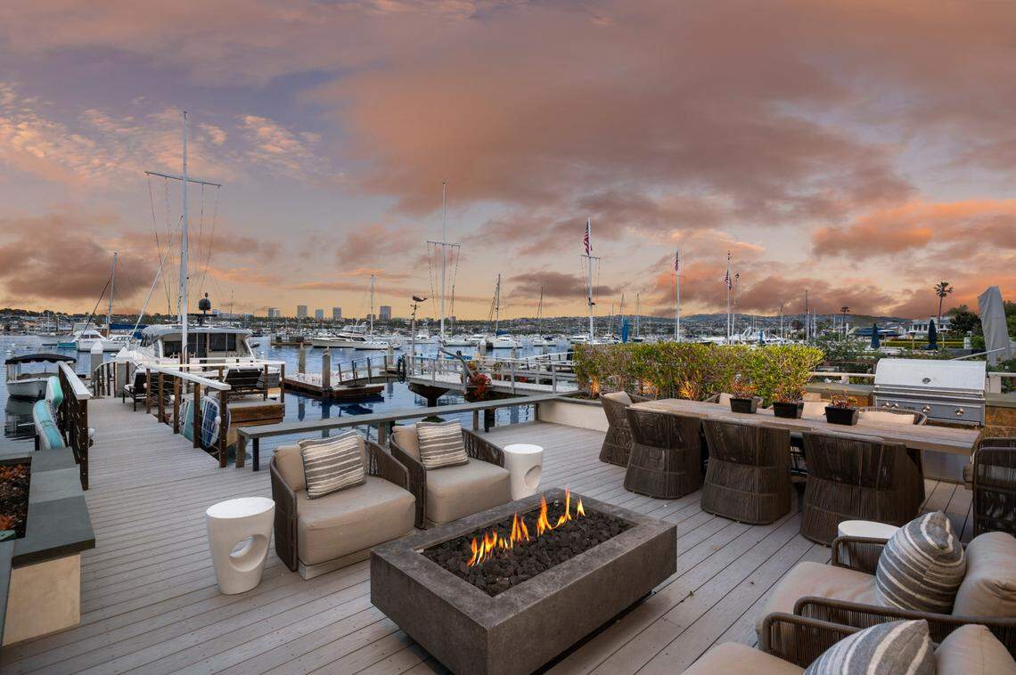 The turn-key waterfront residence features bespoke finishes at every turn.