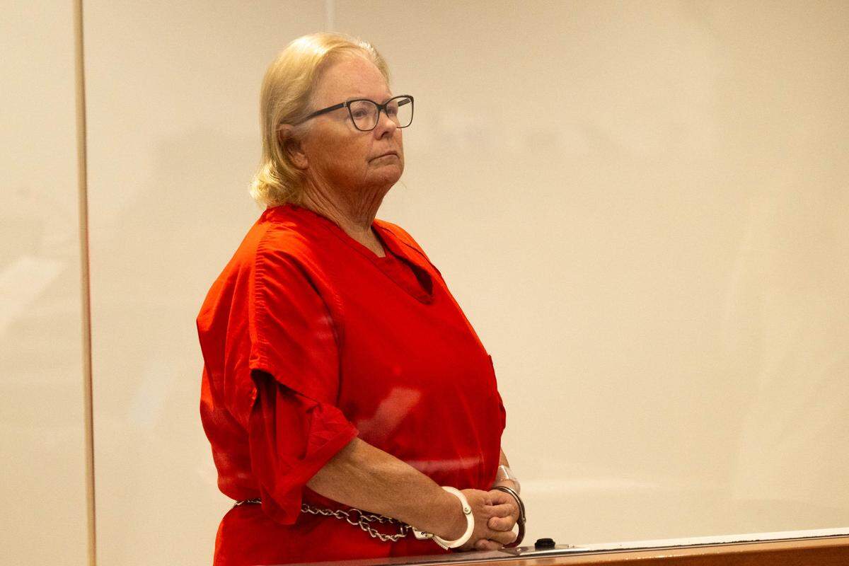 Terry Lynn Lawhead-Steele is arraigned on a felony accessory charge at Placer Superior Court in Roseville on Wednesday. Authorities allege Lawhead-Steele helped her brother, James Lawhead Jr., hide from authorities in connection with a 1991 cold case.
