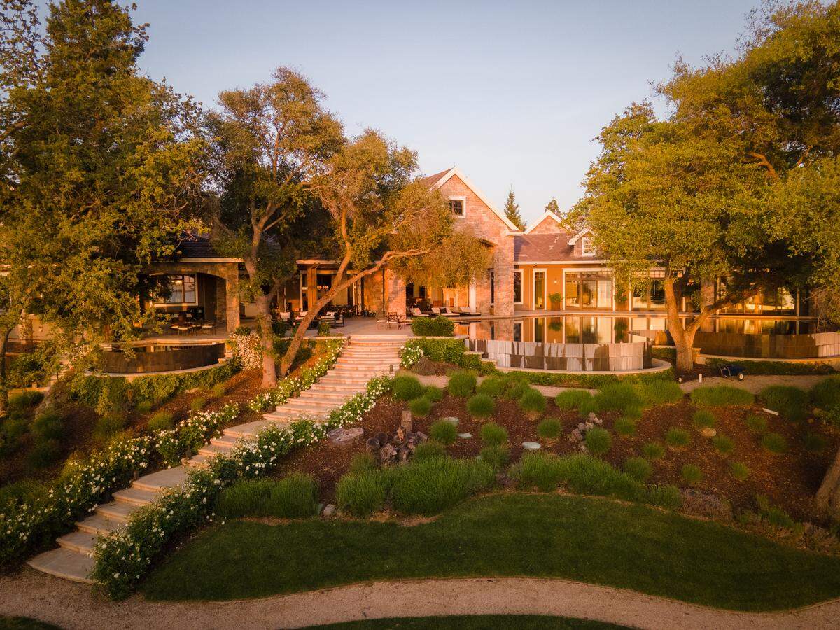 The back of the main home at 100 Rock Lane in El Dorado Hills.