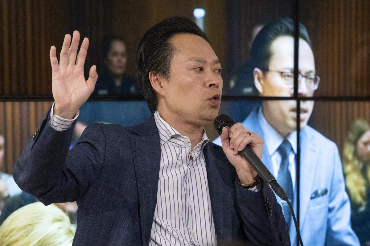 Sacramento County District Attorney Thien Ho answers questions about his experience prosecuting the Golden State Killer during a live Q&A at The Sacramento Bee’s office in Sacramento on Tuesday, Dec. 9, 2025.