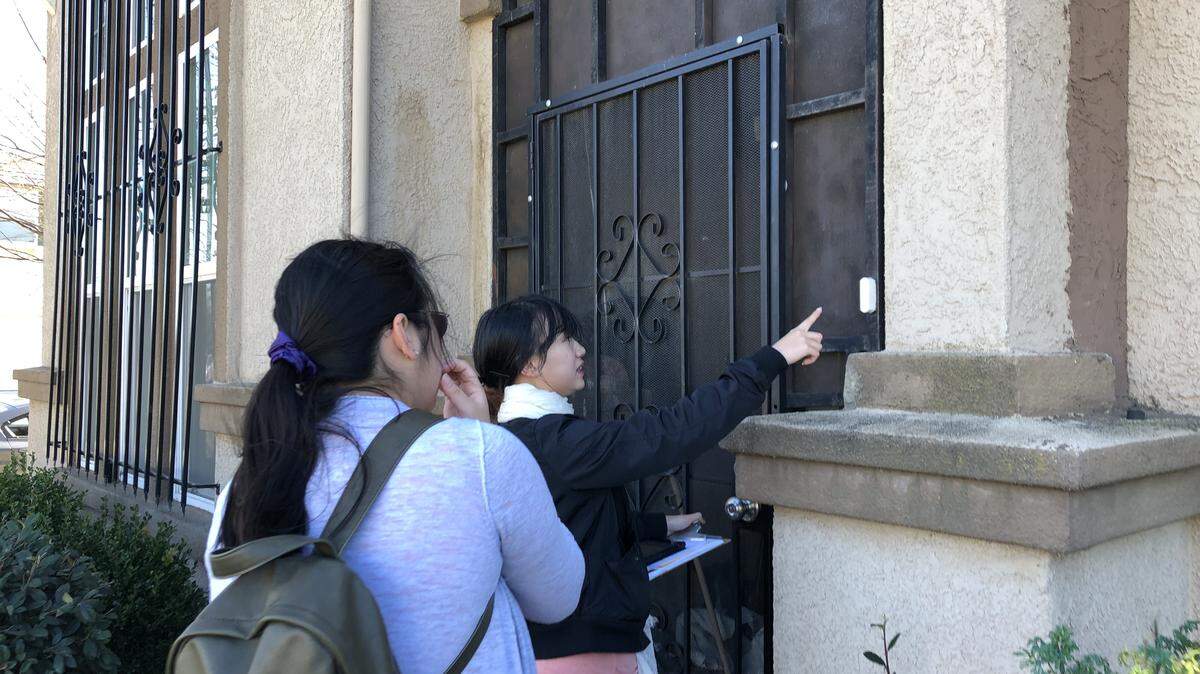 Judy Chang and Sandy Yang are canvassers from Hmong Innovating Politics who went door-knocking on Feb. 8, 2020 to ask south Sacramento residents if they will complete the census questionnaire in April.