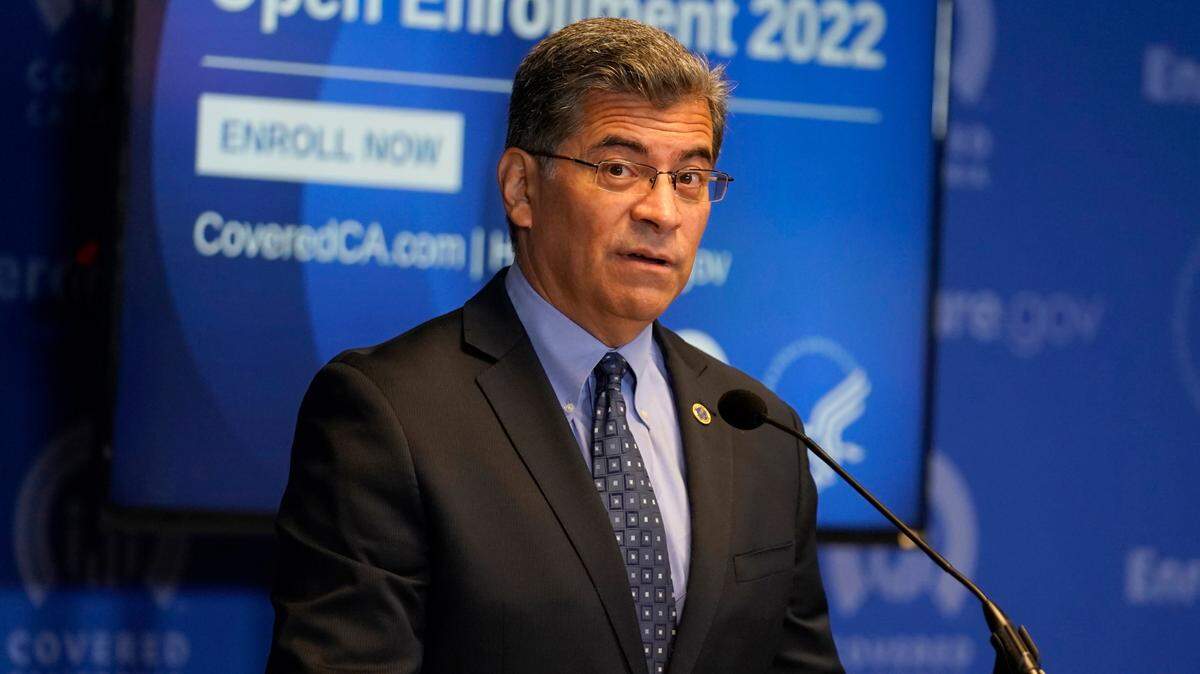 U.S. Health and Human Services Secretary Xavier Becerra, seen in November in Sacramento, is in the capital region recovering from COVID-19. He tested positive on Monday.