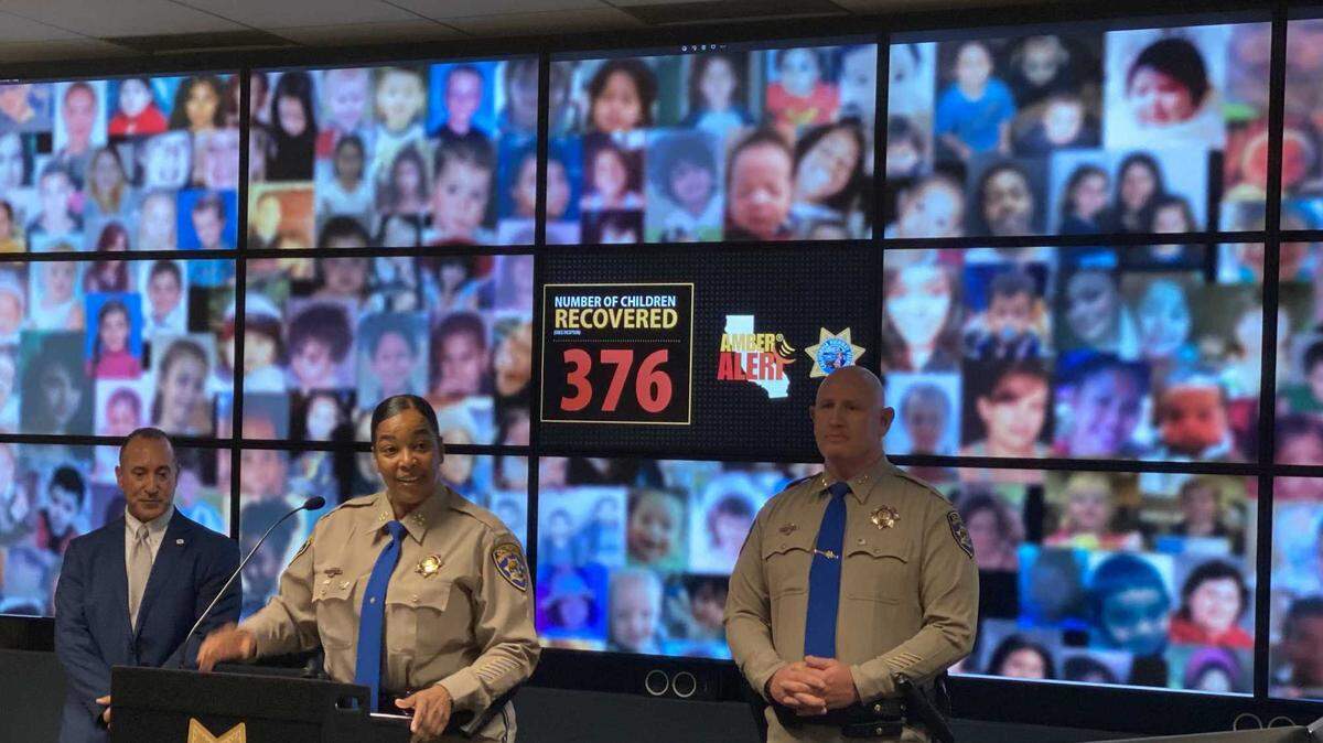 Amanda Ray, chief of the California High Patrol, speaks at an event commemorating the 20 years of Amber Alerts in California at CHP headquarters in Sacramento on Wednesday, July 27, 2022.