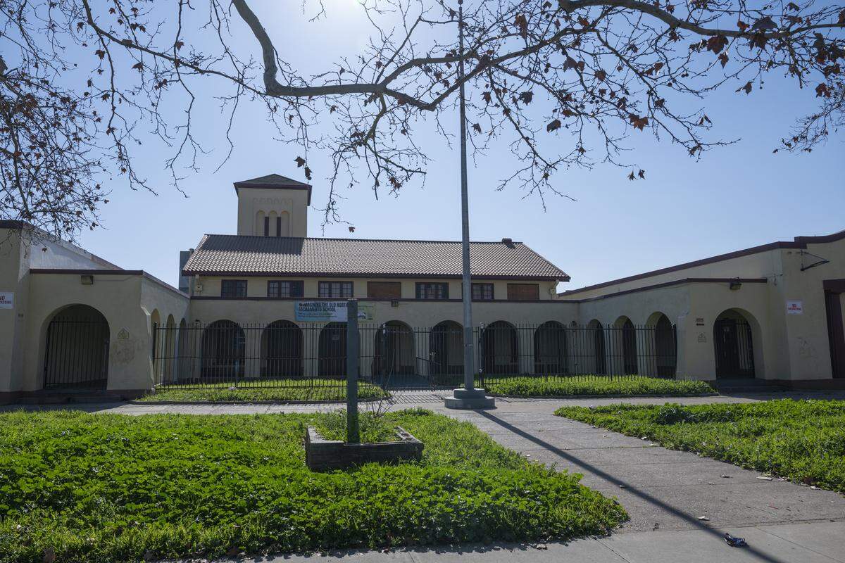The exterior of the Old North Sacramento School earlier this month. A group hopes to restore the historic building to a community center.