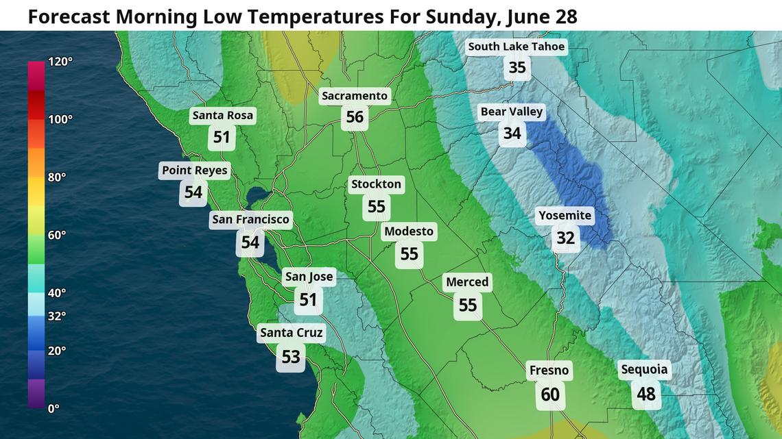 Strong cold front for Central Valley Friday, weekend lows in 30s for the Sierra