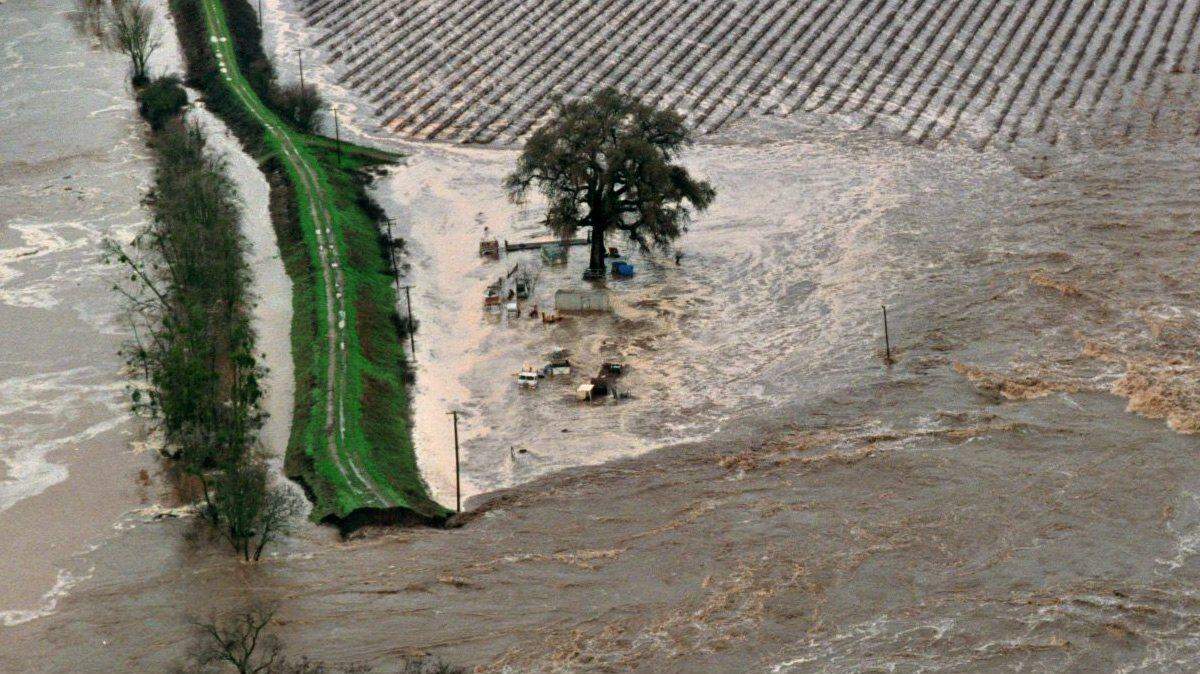 The levee of the Cosumnes River broke in several places causing major flooding in the area of Wilton on Jan. 2, 1997.