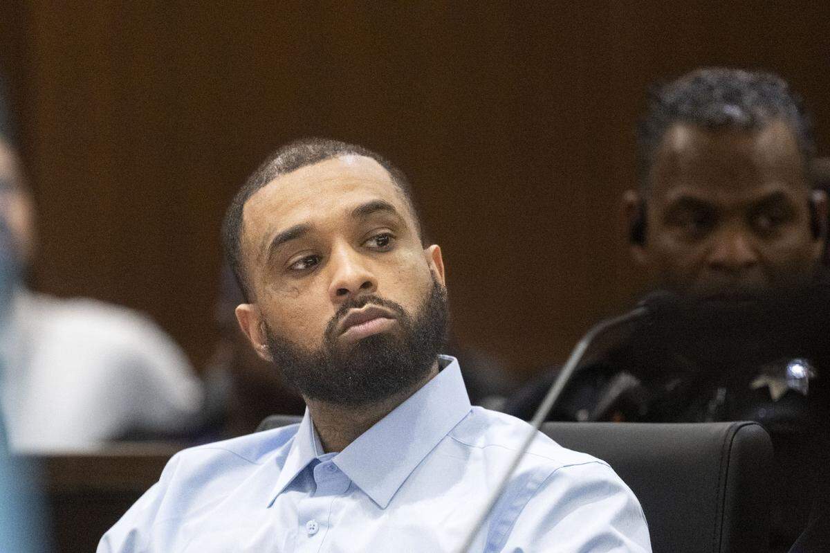 Murder suspect Mtula Payton listens to opening statement during the K Street mass shooting trial at the Tani Cantil-Sakauye Sacramento Courthouse on Tuesday, April 21, 2026.