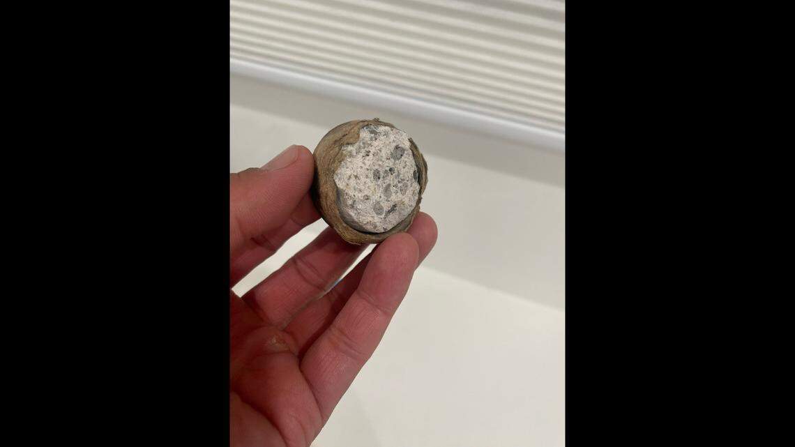 The piece of firework debris that hit Christian.