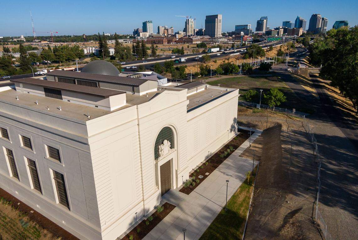 The new SMUD Museum of Science and Curiosity, photographed by drone on July 20, 2021.