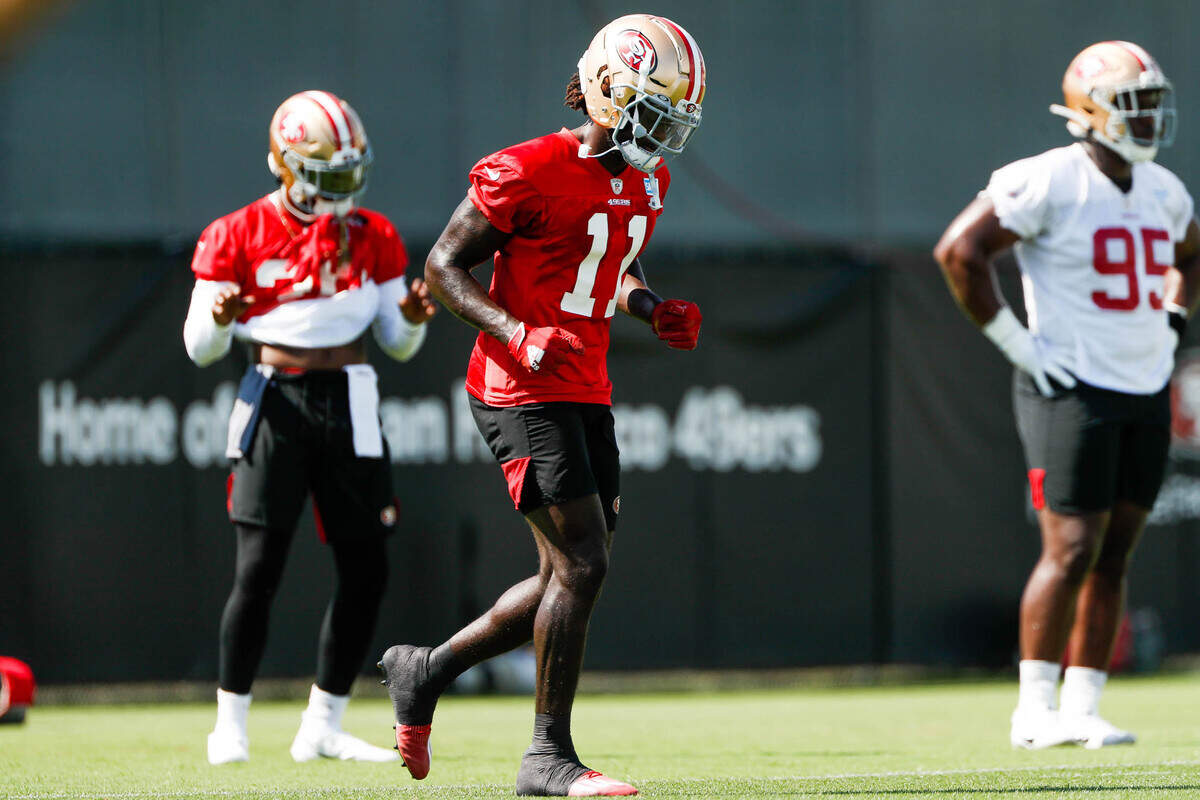 Rookie receiver Brandon Aiyuk has put on a show at the 49ers' training camp this weekend. 