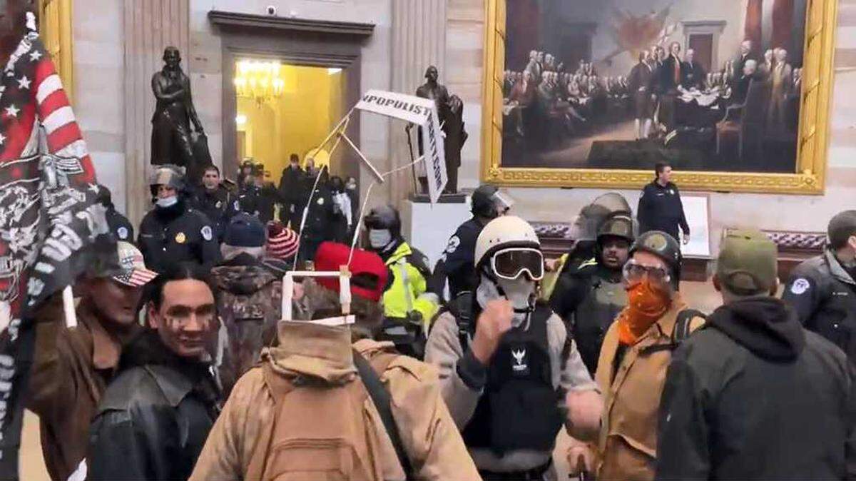 Jorge Riley and others in a Capitol Police video on Jan. 6