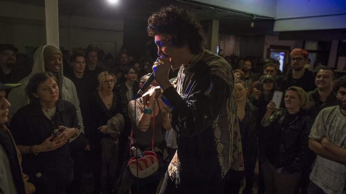 Sacramento rapper "Hobo Johnson" performs at Sol Collective in Sacramento on Jan. 20, 2017.