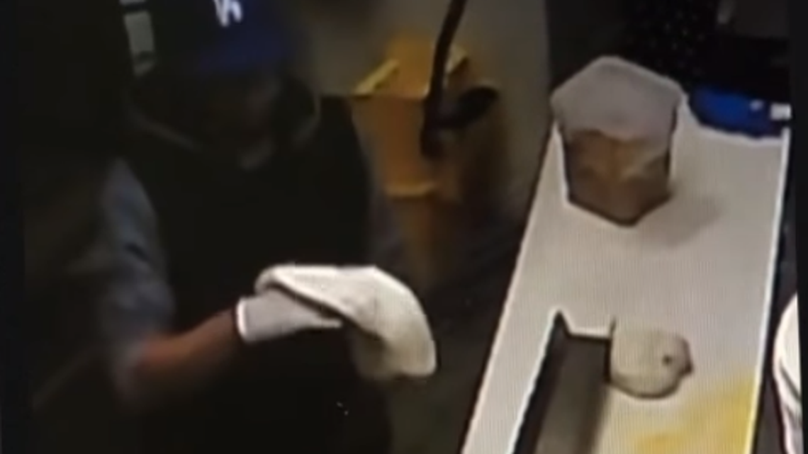 A pizza store burglar took a break from his heist the make a fresh pie, according to California police.