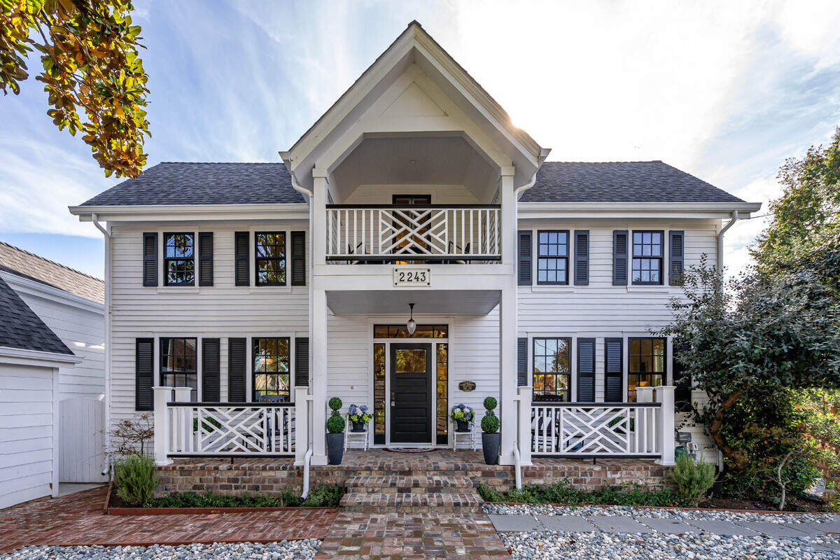The 1850 home is updated but keeps its original facade.