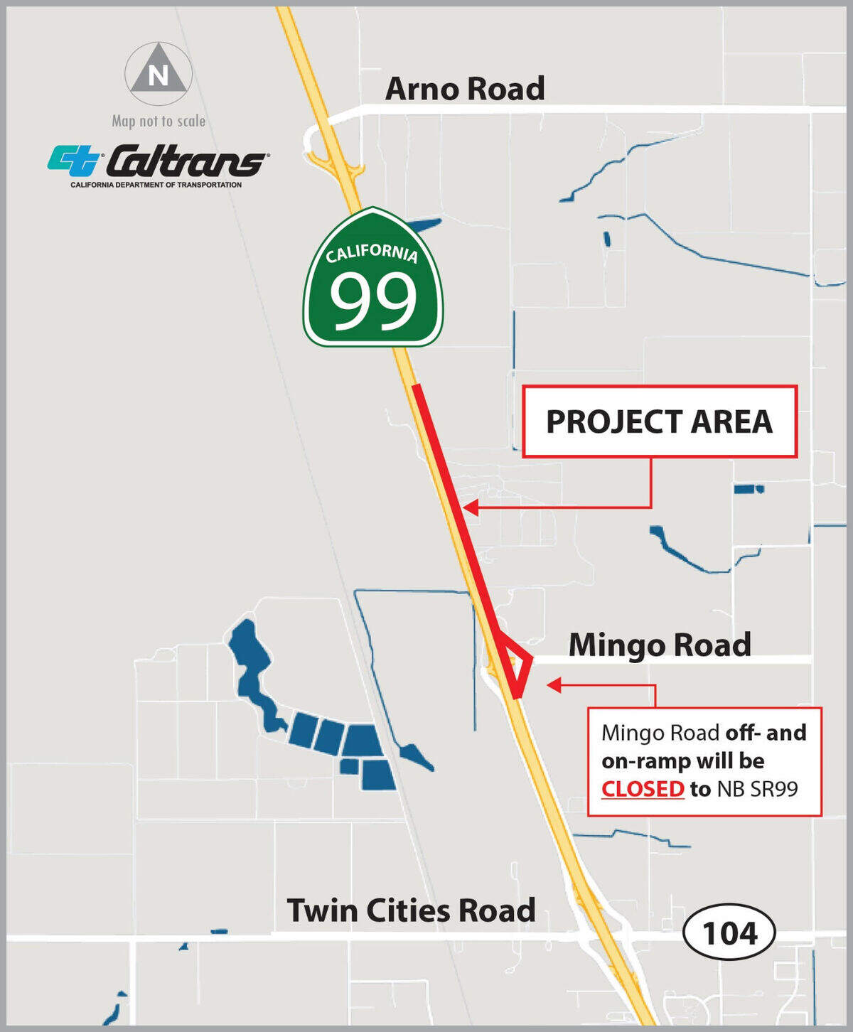 Highway 99 Daytime Lane Closure Scheduled near Galt-Emergency Pavement Repair Work in South Sacramento County; Delays Expected