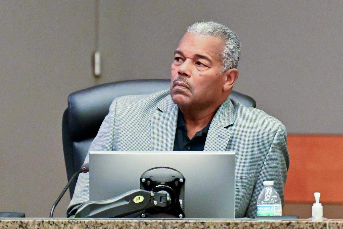 Councilmember Rick Jennings, seen during a City Council meeting in January, that the city should invest “a dedicated and ongoing source of funding” for the Department of Public Works to improve roadway conditions for pedestrians, cyclists and motorists.